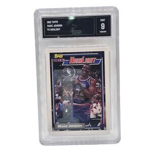 1992 Topps Magic Johnson #2 Highlight All-Star MVP GMA 9 Mint Graded